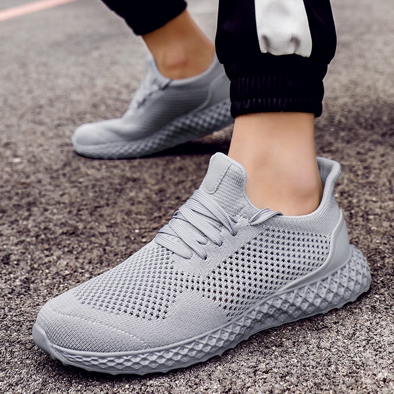 Men's Athletic Flyknit Sports Sneakers Running Casual Walking Shoes Lace Up 